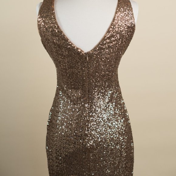 Ralph Lauren Gold Sequin Dress 2 - Picture 7 of 10